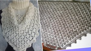 Ажурный узор спицами для суда, косынки...