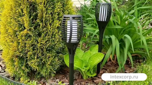 Садовый фонарь на солнечной батарее Solar КАНТО, 12 желтых мини LED-огней, чёрный, 58 см, CX2100140