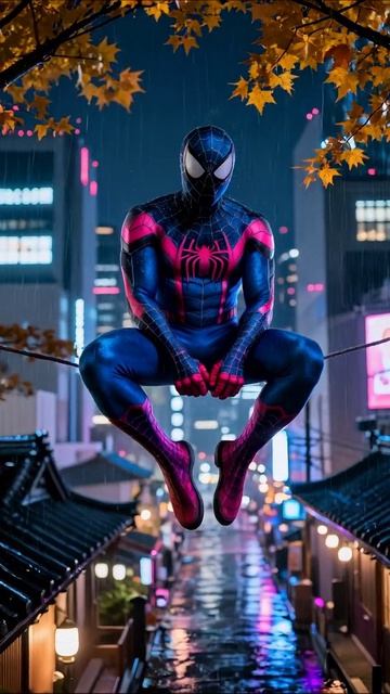 Человек-паук: Вечный дождь в ночном городе человекпаук анимация приключения