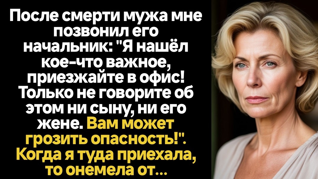 ИСТОРИИ ИЗ ЖИЗНИ/После смерти мужа мне позвонил его начальник: 