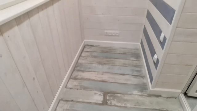 Внутренняя отделка балкона вагонкой, покраска