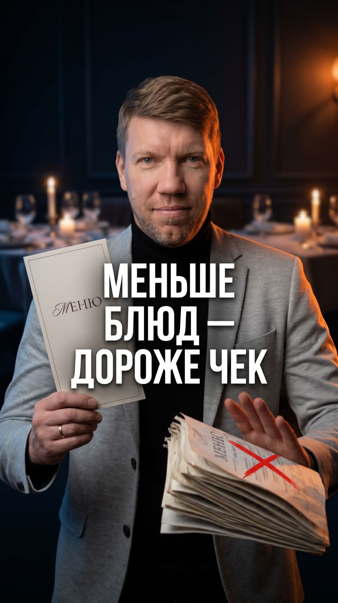 Чем короче меню — тем дороже ваш счёт. И это работает в обе стороны.