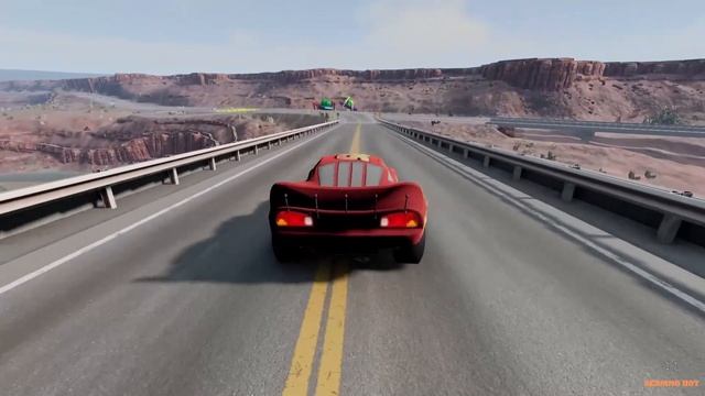 BeamNG Drive - Эпический побег от CHICK HICKS EATER SUPER MARIO (тачки Pixar) №2