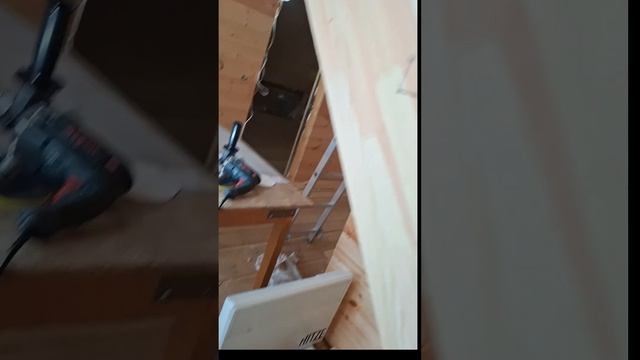 1000056884.mp4 Собака наблюдает за устройством лестницы на 2-ой этаж в доме А-фрейм