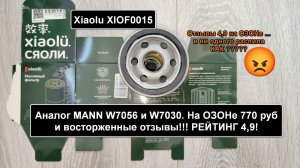 Распил масляного фильтра Xiaolu XIOF0015. Аналог MANN W7056