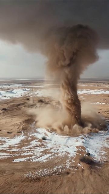 Вихрь в пустыне: мощь природы #вихрь #пустыня #природа #катастрофы