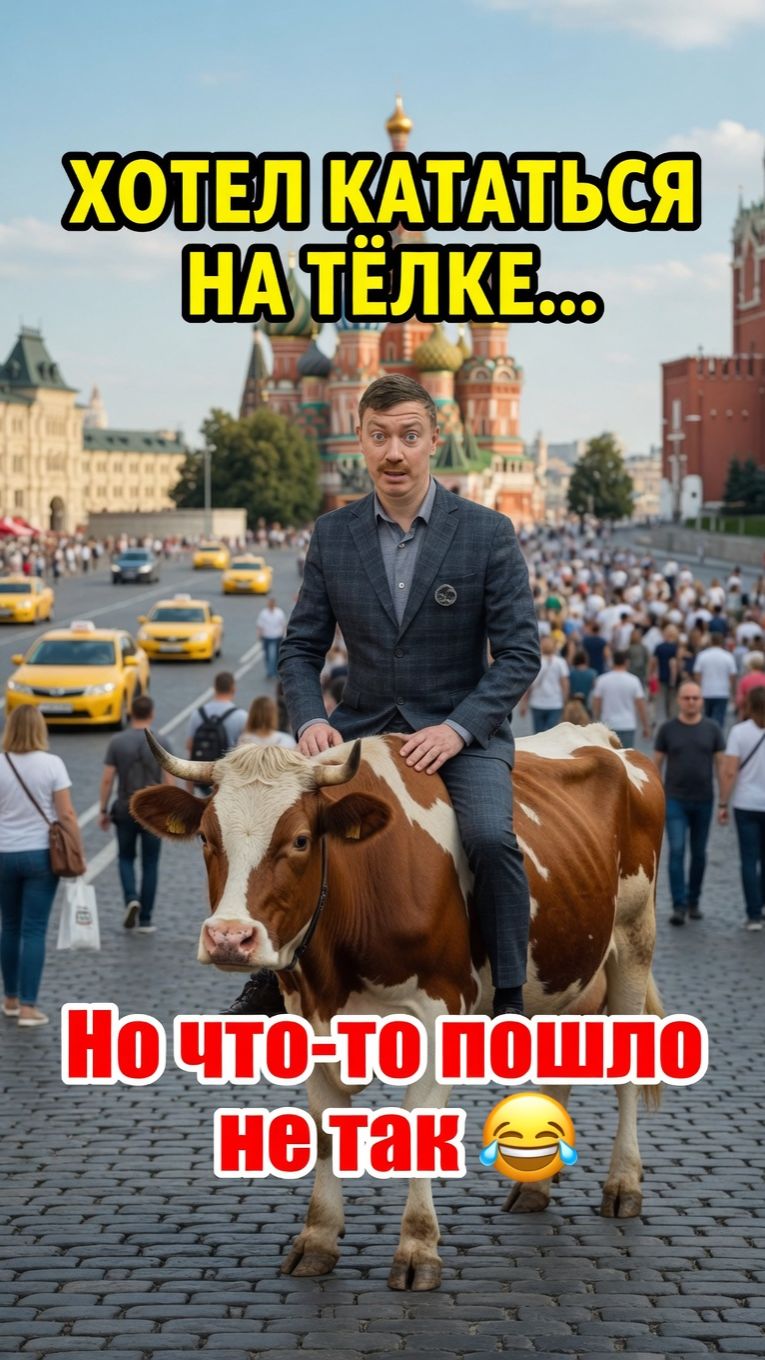 ИИ меня предал... Катание на тёлке по Москве