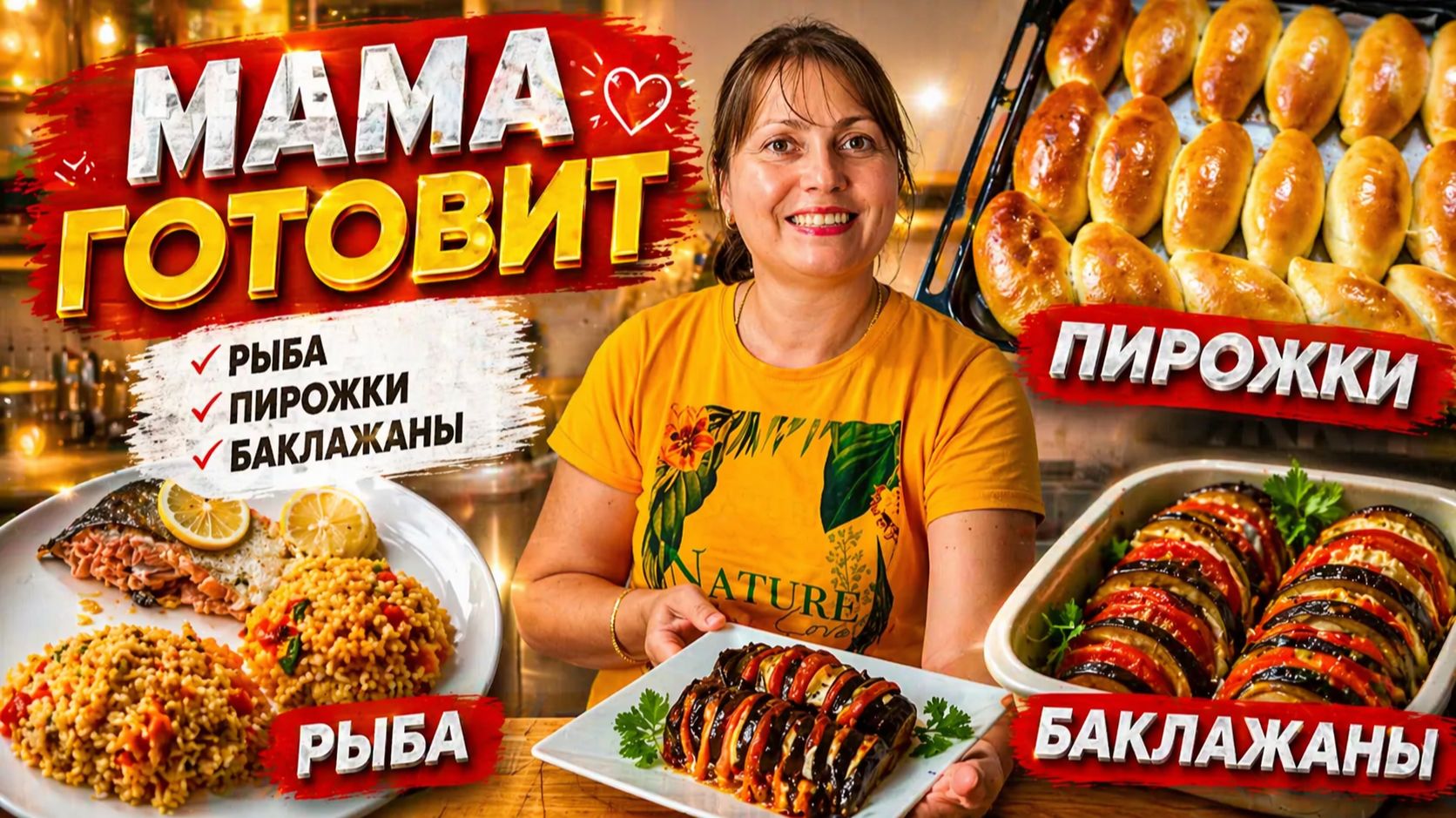 МАМА ГОТОВИТ: ПИРОЖКИ с начинкой, РЫБА в духовке, БАКЛАЖАНЫ красивая закуска #рецепты