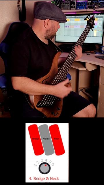 Dingwall ABII  FDV pickups  6 Way Rotary Pickup Selector  Toggles in Parallel Slapping