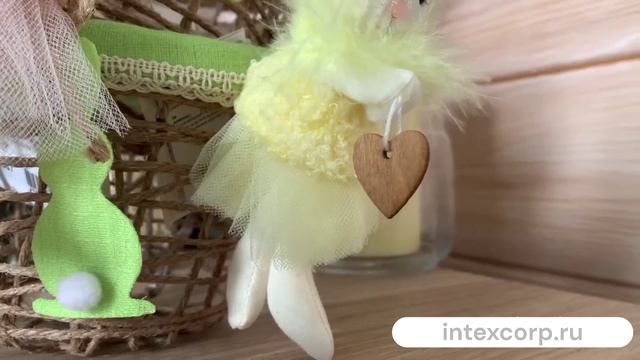 Подвесное украшение ЗАЮШКА КОКЕТКА 2023 в жёлтом 12 см 808288-2-2