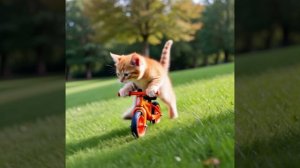 Котята 🐱 Котёнок на велосипеде