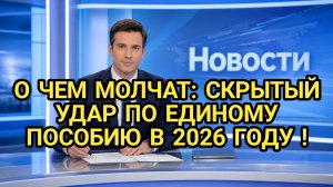 О ЧЕМ МОЛЧАТ В НОВОСТЯХ: СКРЫТЫЙ УДАР ПО ЕДИНОМУ ПОСОБИЮ В 2026 ГОДУ