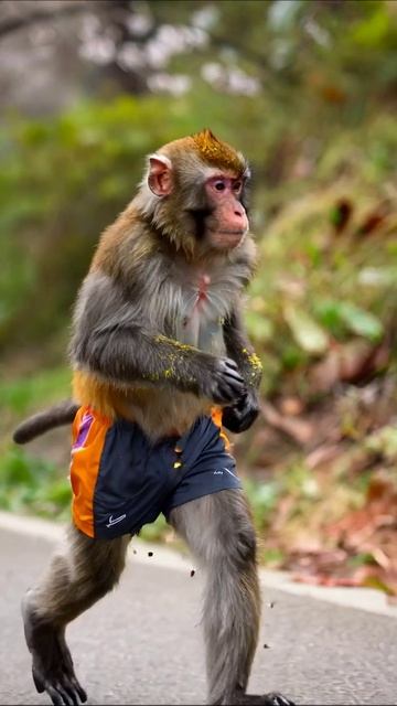 Бегущий мартышка: весело и активно! #животные #приключения #юмор