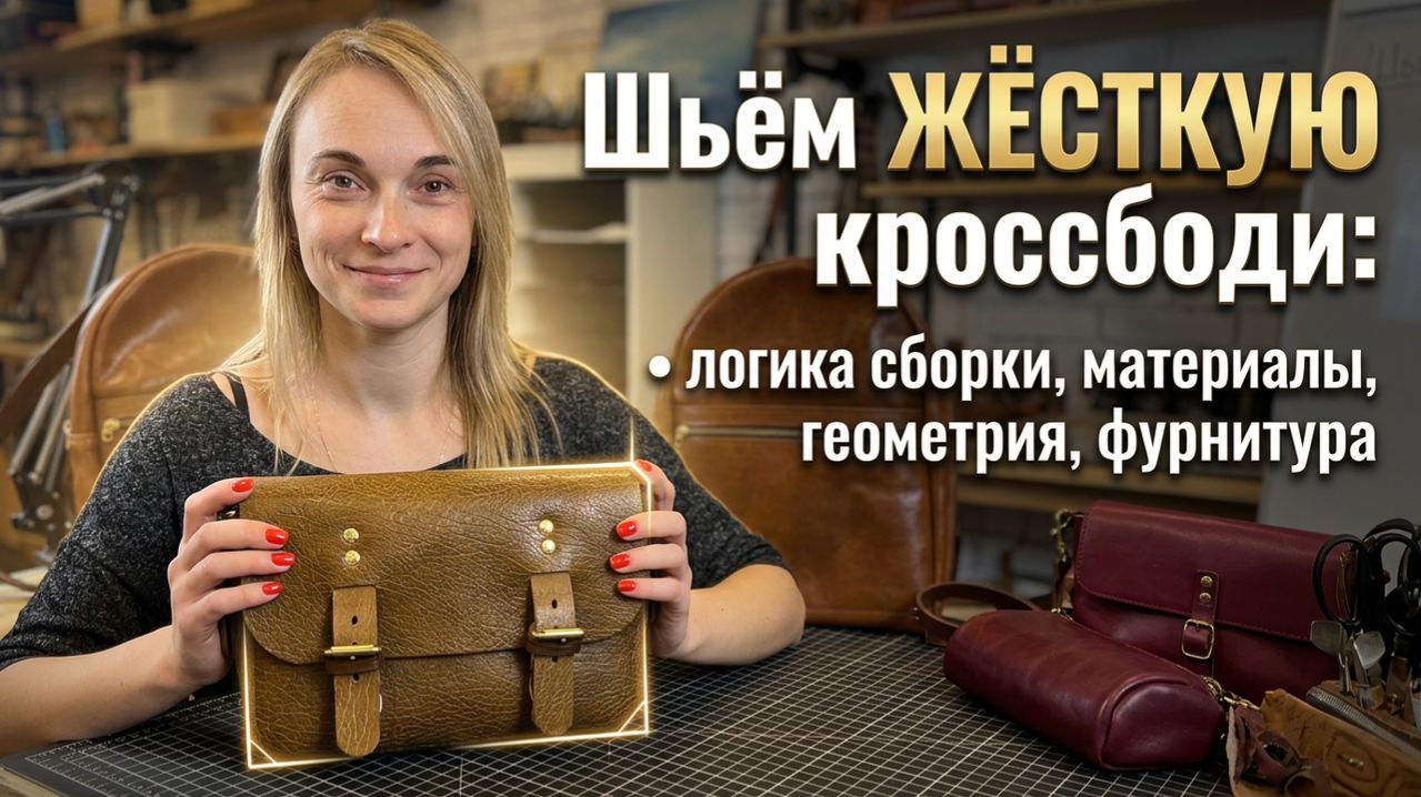 Шьём жёсткую кроссбоди: логика сборки, материалы, геометрия, фурнитура