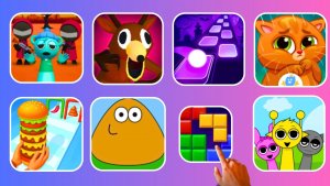 Burger Master & Pou & Block Blast & SPRUNKI & 99 Night In The Forest & Bubbu