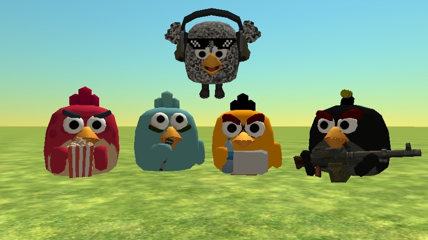 как сделать 4 персонажей из Angry Birds 🐦 в Чикен Ган 🐔🔫