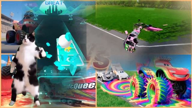 Эпическая битва! Робот Маккуин против бота-акулы и мега-крана! Гонки на монстр-т