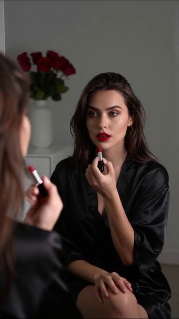 Идеальный вечерний макияж с яркой помадой #макияж #красота