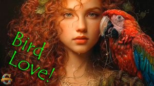 Девушка и попугай. Гармония природы