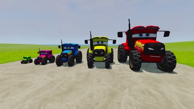 МУЛЬТИКИ ПРО МАШИНКИ: Молния Маквин МОНСТР ТРАК против Паровозика Томаса в BeamNG 🏎️🔥 VS 🚂