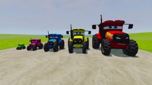 МУЛЬТИКИ ПРО МАШИНКИ: Молния Маквин МОНСТР ТРАК против Паровозика Томаса в BeamNG 🏎️🔥 VS 🚂