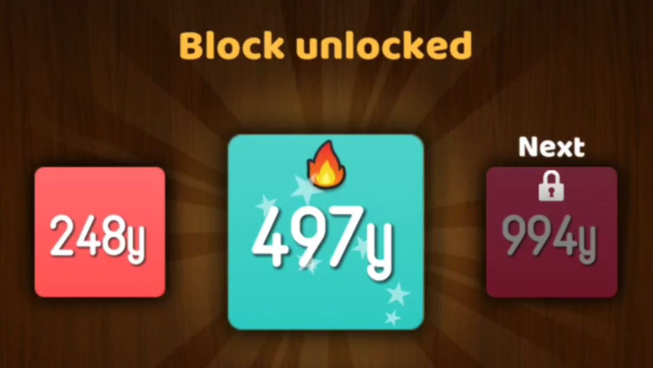 NumBlocks (124y → 248y → 497y)