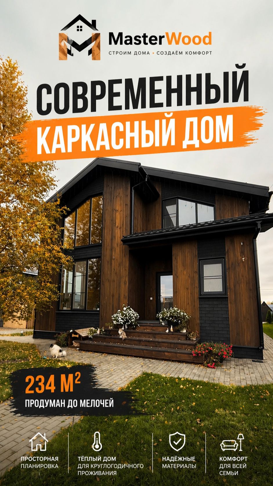 Обзор каркасного дома на 234 м2