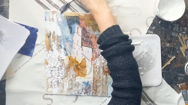 Премьера онлайн-курса: Текстура камня и света. Микс медиа картина из подручных материалов