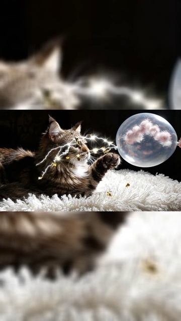 Магнитный Кот: Физика Статики 🐾⚡ (Истер и искры) | Static Electricity Magic vs Cat #shorts