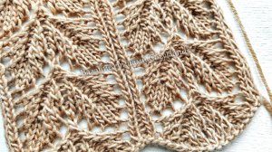 Ажурный узор с парными листьями 🔥 Для джемпера, палантина ⭐ Схема