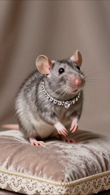 Модная крыса: жемчужины в мире домашних любимцев #крысы #домашниеживотные #мода