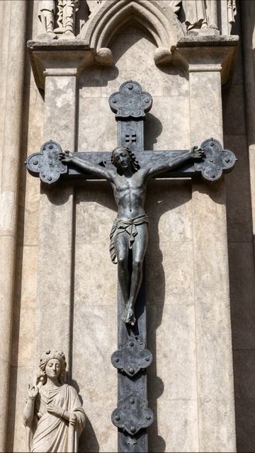 Статуя распятия: Символ веры и истории #искусство #религия #культура