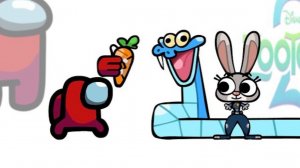 АМОНГАСИК ПОПАЛ В МУЛЬТИКИ ДИСНЕЯ! ГЛЯНЬТЕ ЧТО ОН ТВОРИТ! РЖАКА!!! AMONG US DISNEY BROOO