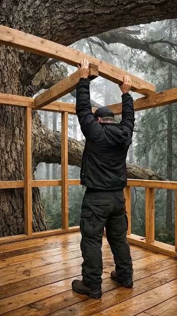 Hidden Treehouse in the Wild survival asmrbuild diy bushcraft wood [get.gt]