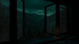 Звуки дождя за окном в горах 🌙 Ночная атмосфера для сна и глубокого расслабления
