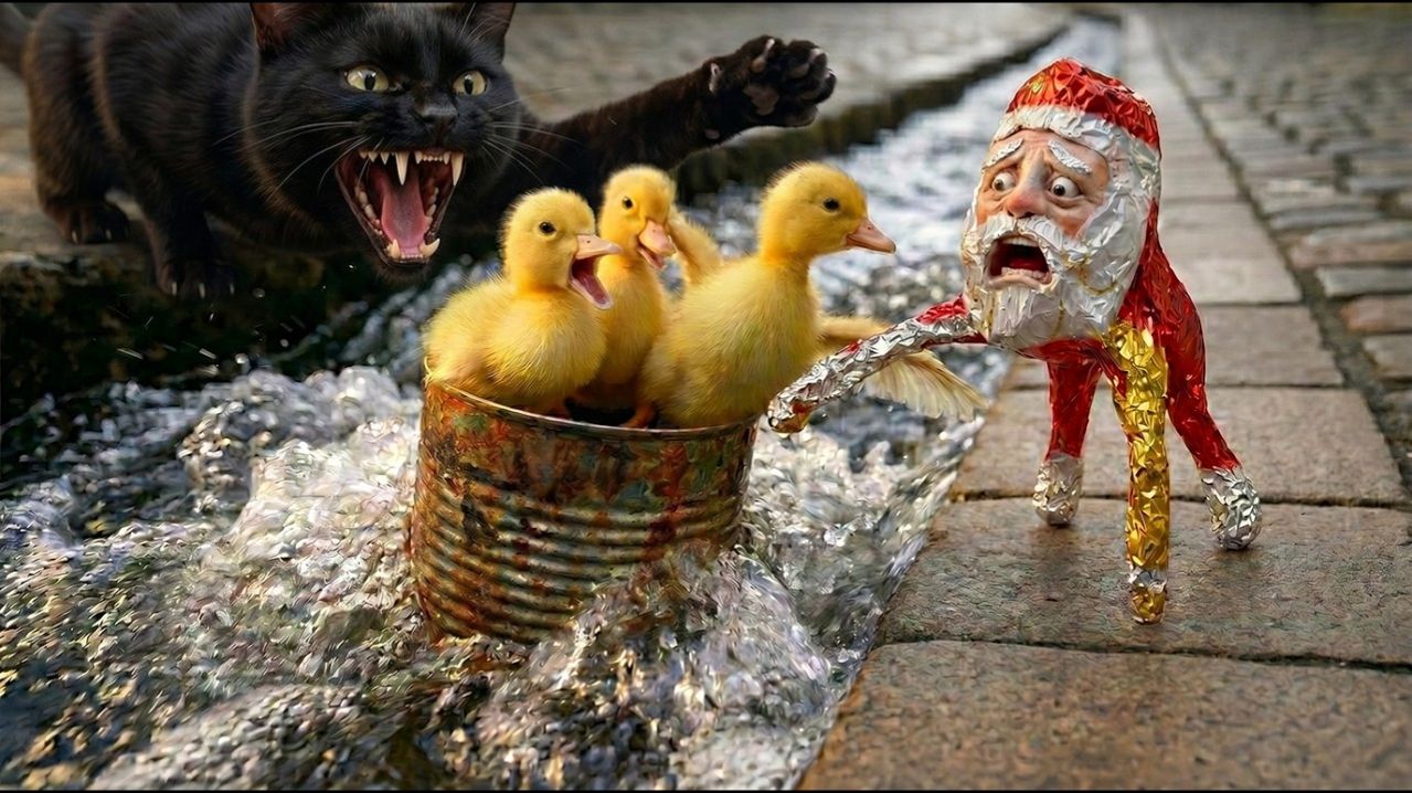 ОПАСНАЯ ОХОТА! Гугу Гага Защищает Утят От Злой Кошки