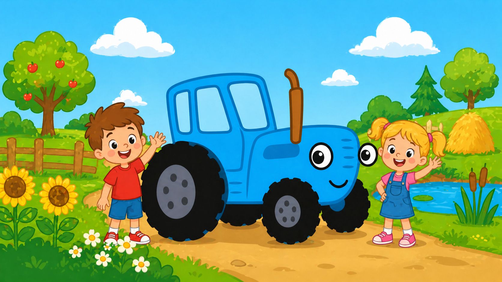 Синий трактор 🚜 Учим цвета и животных | Синий трактор для малышей | Развивающий мультик для детей