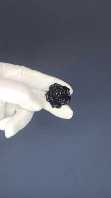 Пуговицы роза темно-коричневая (размер № 48), Артикул 01432