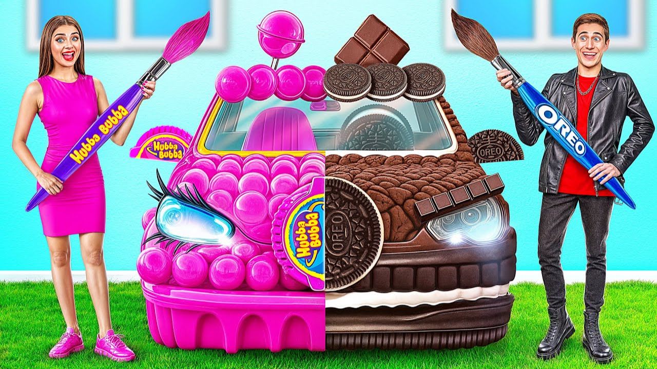 Розовая машина Vs Черная машина Челлендж # Смешные Моменты от Bubba DO Challenge