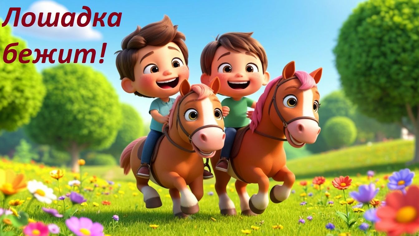 Лошадка бежит! 😄 Весёлая детская песенка (цок-цок)