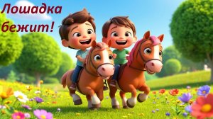 Лошадка бежит! 😄 Весёлая детская песенка (цок-цок)