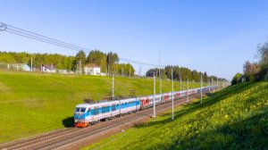 ЧС200-009 В Окрасе Невский Экспресс Проезжает Перегон Колпино-Саблино