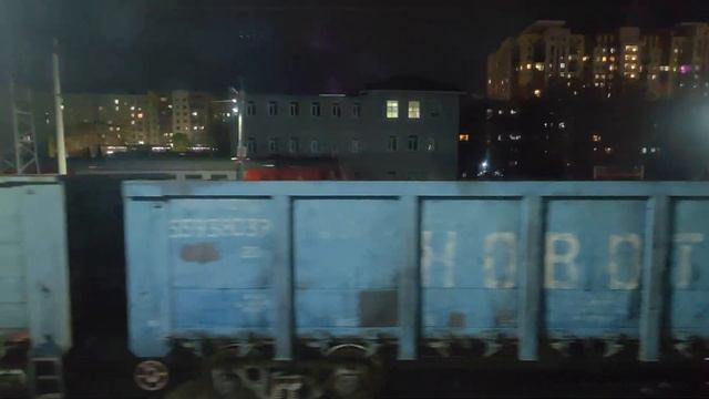 из окна поезда ст. Рязань 1 | ЭП2К-338 с поездом №32 Москва–Орск и 3ЭС6-1601 с грузовым