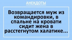 Возвращается муж из командировки, сидит жена в расстегнутом халатике... | Анекдоты смешные | Юмор