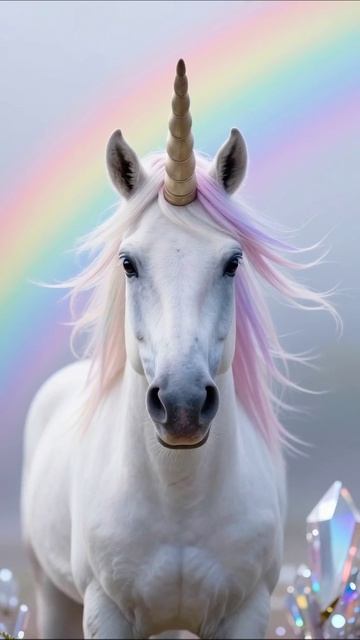 Волшебный единорог под радугой #единорог #фантазия #красота