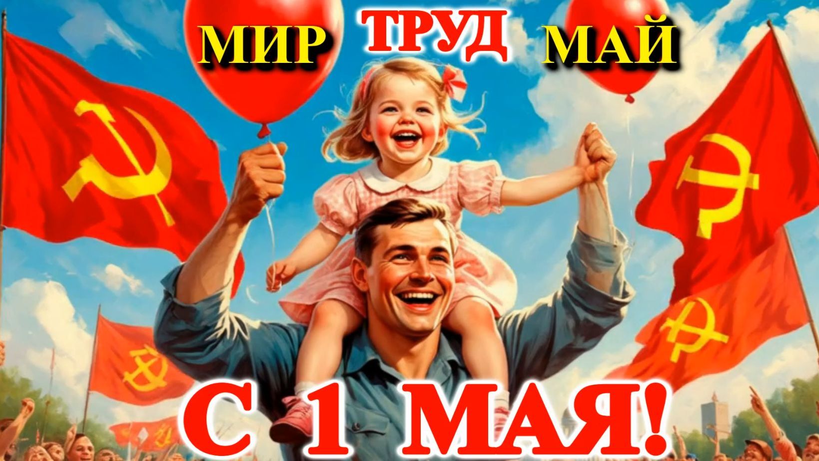 Красивая видео открытка - поздравление с 1 Мая!