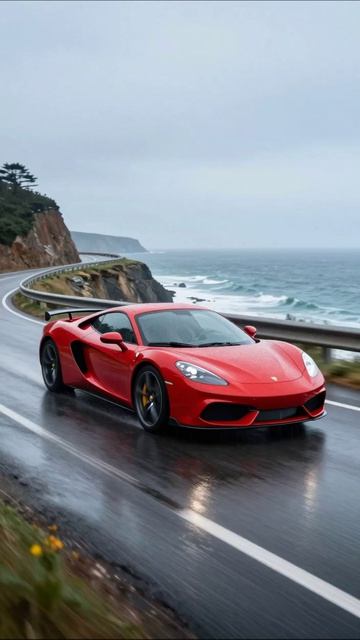 Красная мечта на шоссе: наблюдаем за скоростью! #автомобили #скорость #мотивация #природа