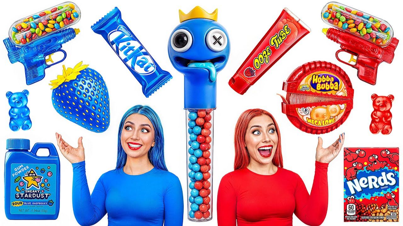 Красная еда vs Синяя еда Челлендж # Смешные Cитуации с Bubba DO Challenge