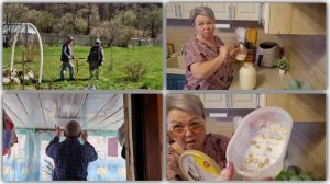 ПОСАДИЛА КУСТЫ И УХАЙДОКАЛАСЬ. ЛЁШИК ПОВЕСИЛ СВЕТИЛЬНИК.