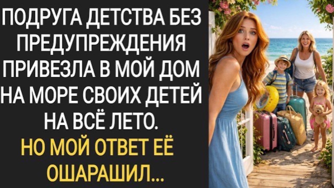 Подруга детства без предупреждения привезла в мой дом на море своих детей на все лето!